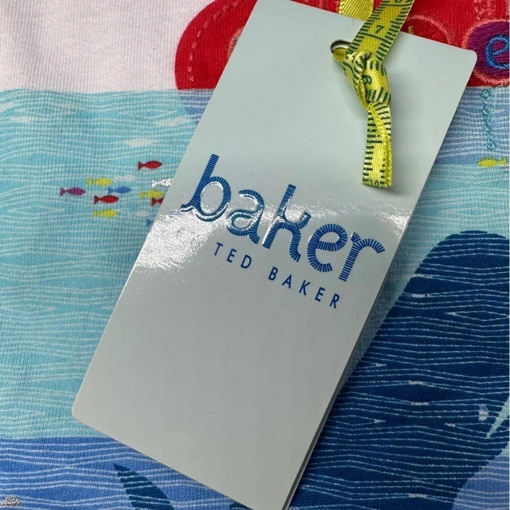 New Ted Baker Baby Boys Romper Textured Gift Summer Newborn 0-3 Mo Whale Ocean